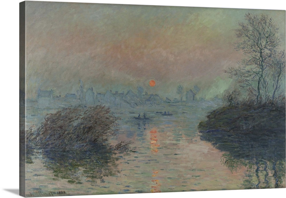 Sunset On The Seine At Lavacourt, Winter Effect, 1880