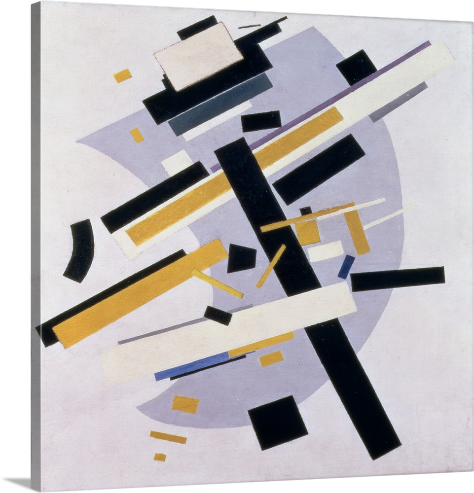 SRM96274 Supremus No. 58 Dynamic Composition in Yellow and Black, 1916 (oil on canvas) by Malevich, Kazimir Severinovich (...