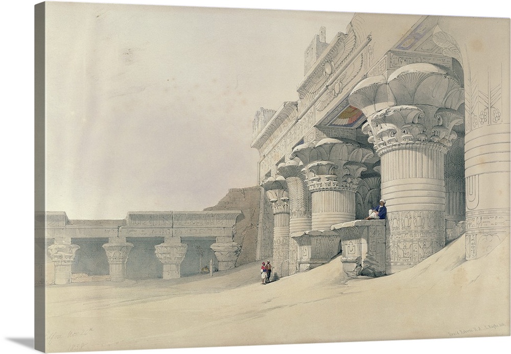 Temple of Horus, Edfu, from 'Egypt and Nubia', engraved by Louis Haghe (1806-85) published in London, 1838 (colour litho) ...