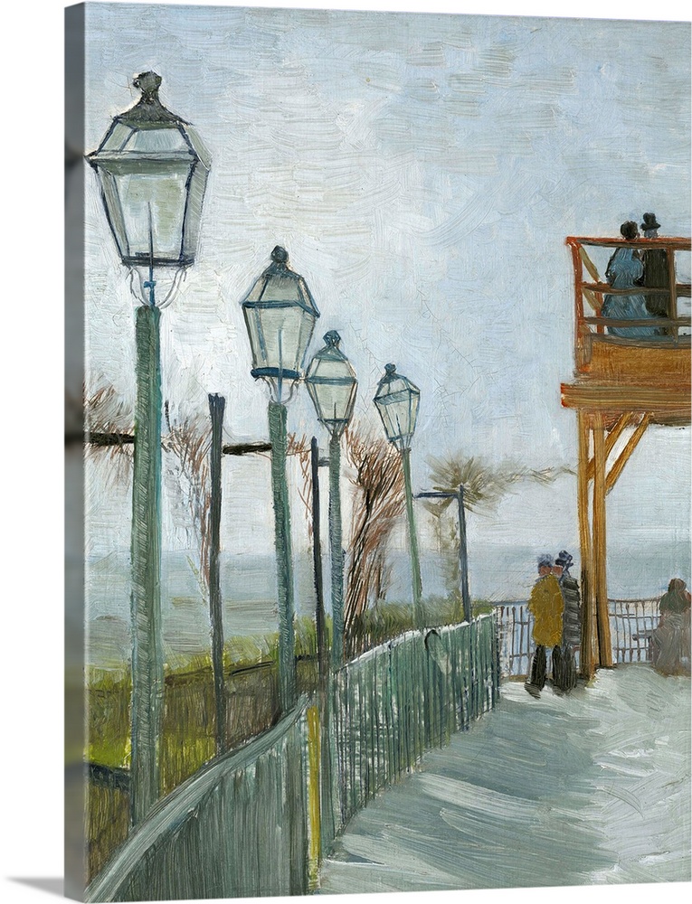 Terrace and Observation Deck at the Moulin de Blute-Fin, Montmartre, early 1887, oil on canvas, mounted on pressboard.