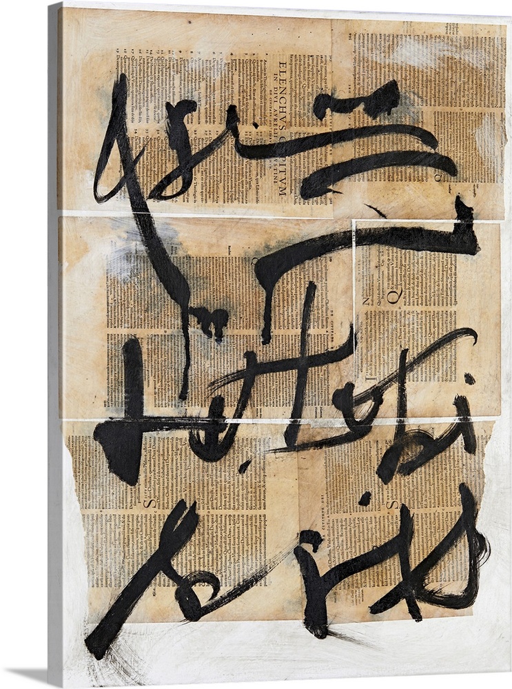 Originally collage, mixed media on canvas.