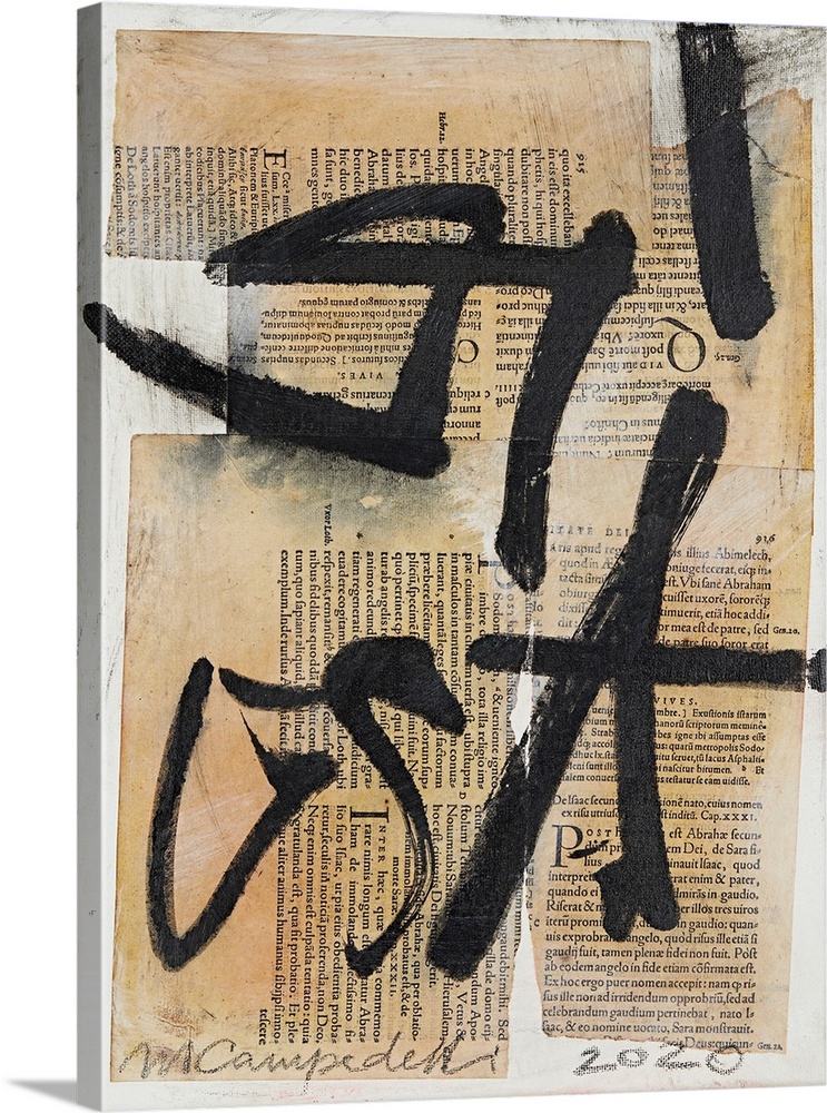 Originally collage, mixed media on canvas.