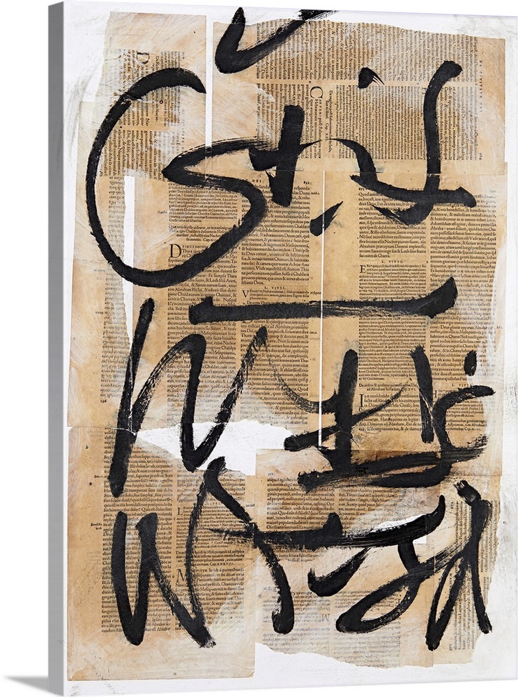 Originally collage, mixed media on canvas.