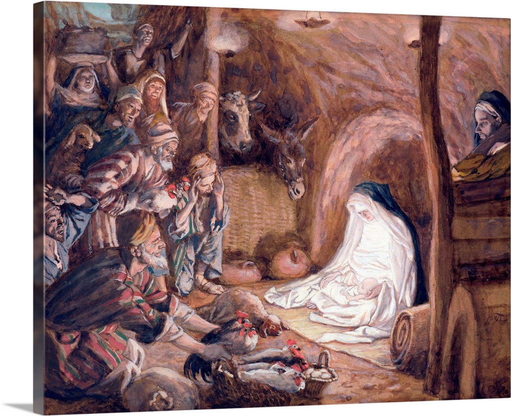 TBM165957 The Adoration of the Shepherds, illustration for 'The Life of Christ', c.1886-94 (gouache on paperboard) by Tiss...