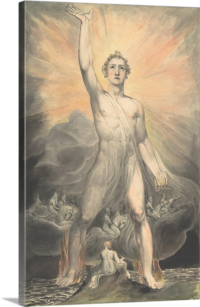 The Angel of Revelation, c. 1805, watercolor, pen and ink over graphite.  By William Blake (1757-1827).