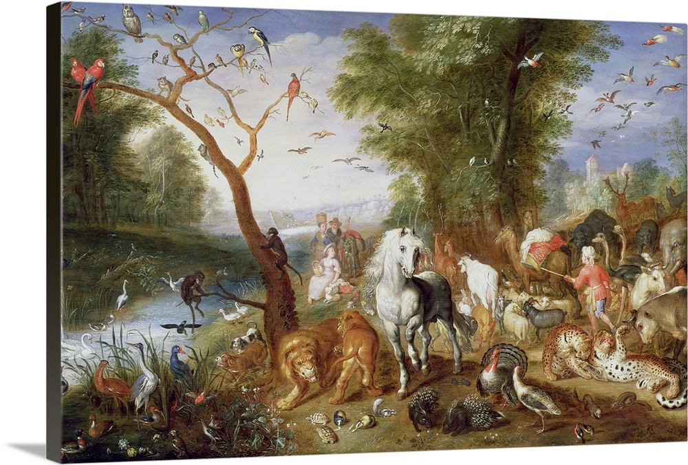 BAL77041 The Animals entering Noah's Ark (panel)  by Kessel, Jan van the Younger (1654-1708); oil on panel; 55.5x88.9 cm; ...