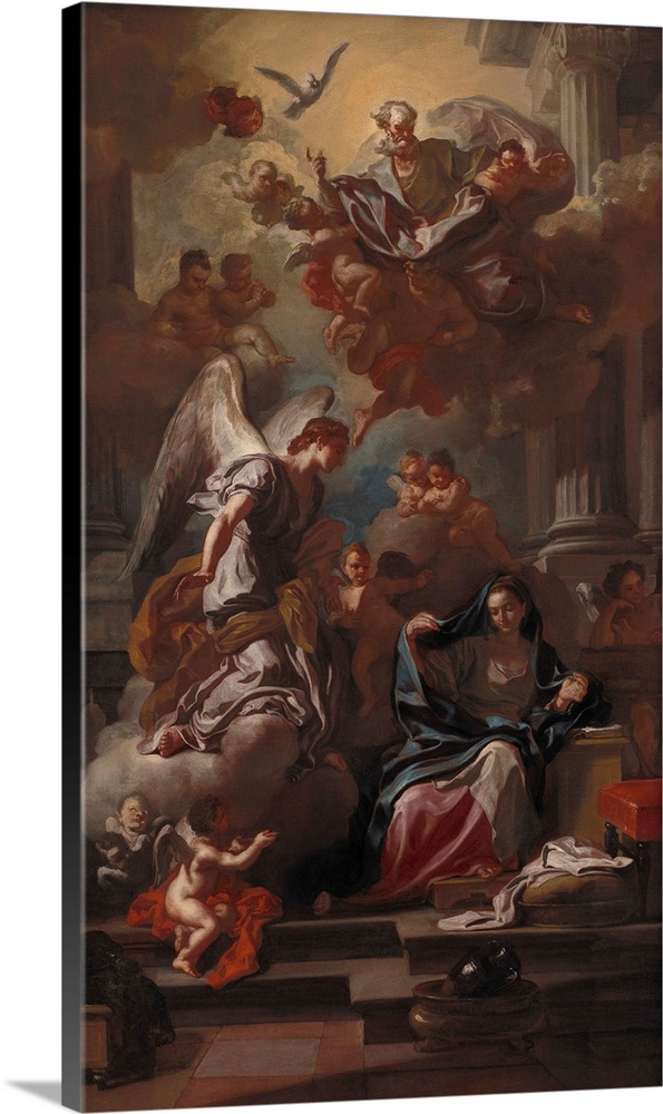 The Annunciation, after 1733, oil on canvas.  By Francesco Solimena (1657-1747).