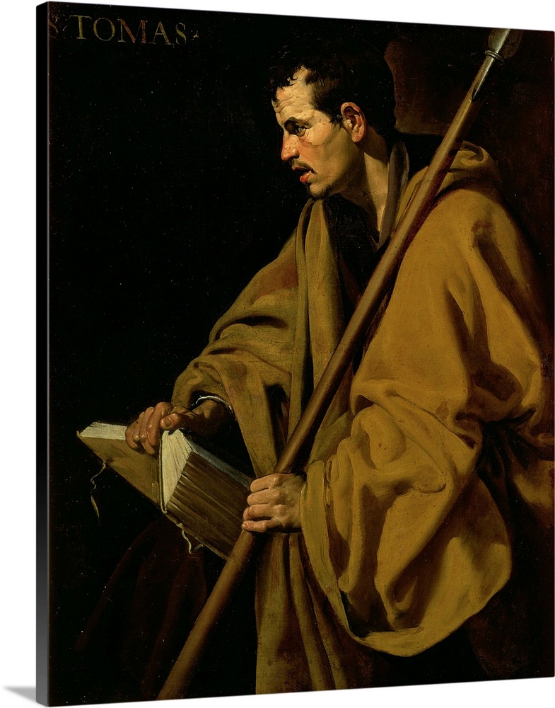 XJL60898 The Apostle St. Thomas, c.1619-20 (oil on canvas)  by Velazquez, Diego Rodriguez de Silva y (1599-1660); 94x73 cm...