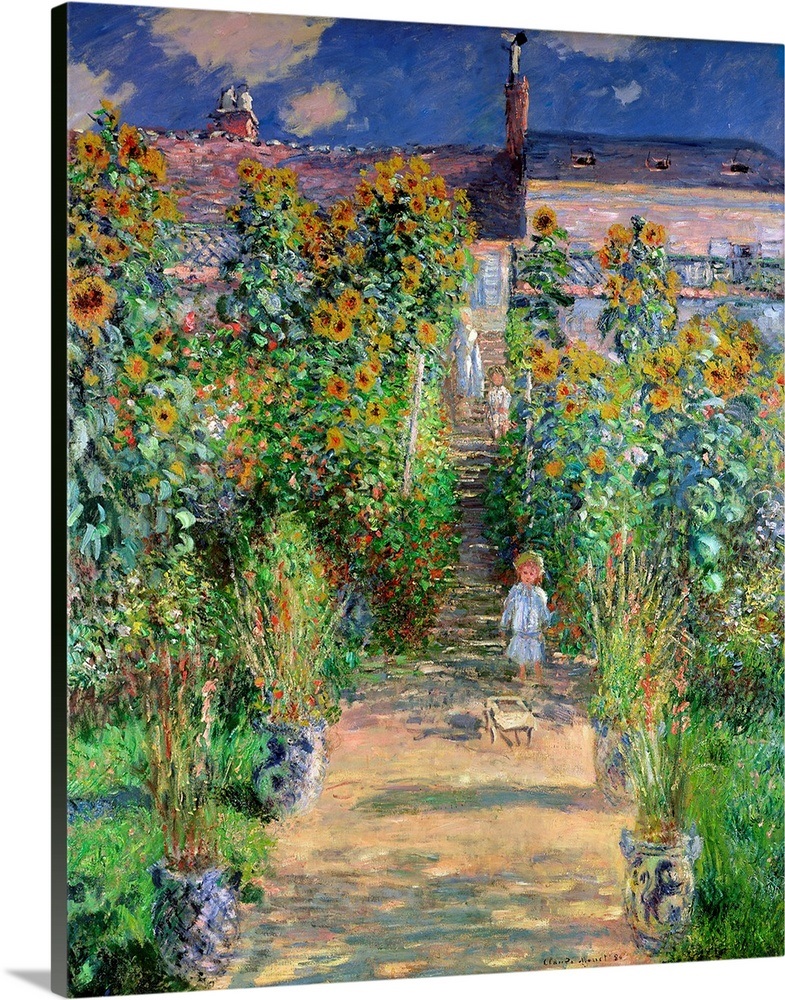 The Artists Garden at Vetheuil, 1880 Wall Art, Canvas