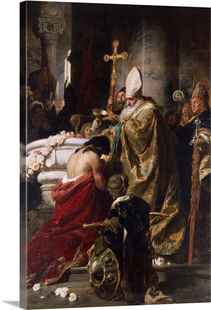 BAL47789 The Baptism of Vajk (oil on canvas)  by Benczur, Gyula (or Julius de) (1844-1920); Hungarian National Gallery, Bu...