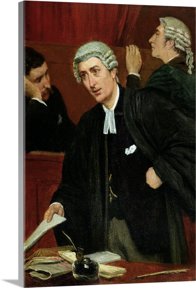 BAL15031 The Barrister (oil on canvas) by Davidson, Thomas (fl.1863-1908); Roy Miles Fine Paintings; English,  out of copy...