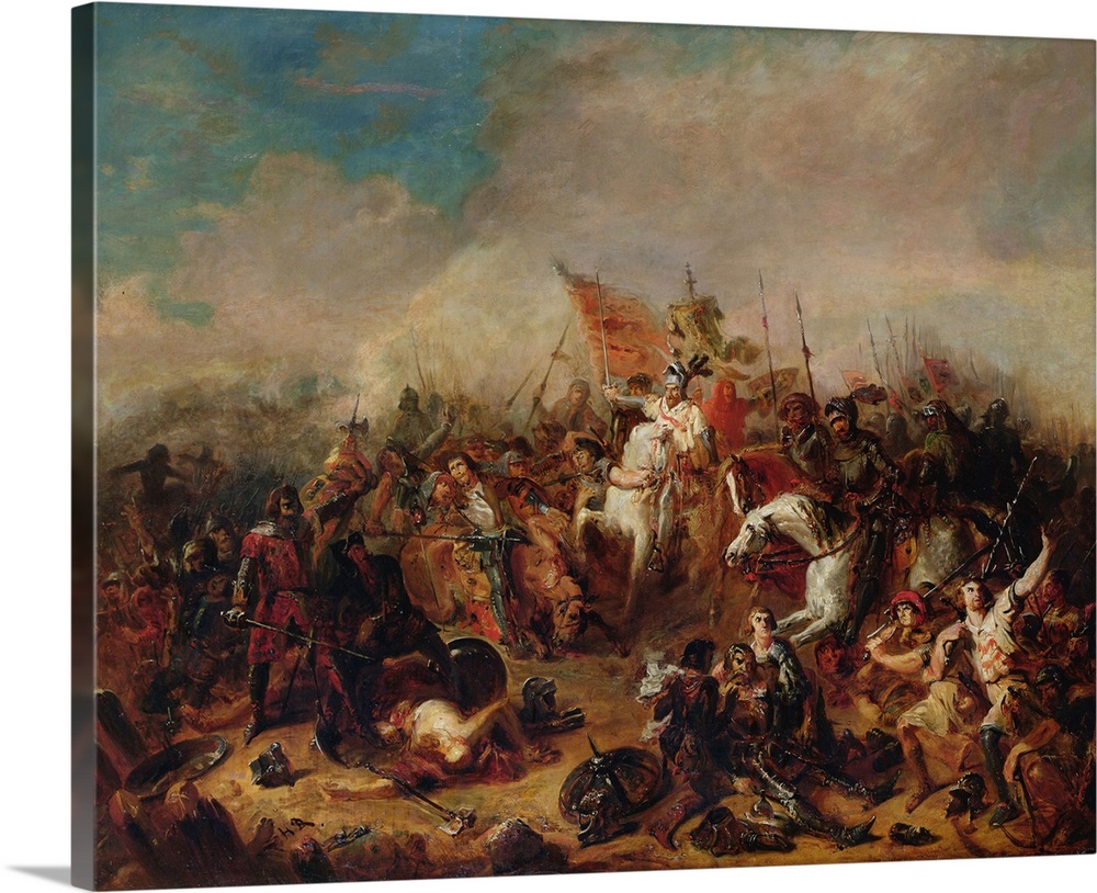 XIR53742 The Battle of Hastings in 1066 (oil on canvas)  by Debon, Francois Hippolyte (1807-72); Musee des Beaux-Arts, Cae...