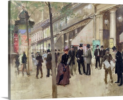 The Boulevard Montmartre and the Theatre des Varietes, c.1886