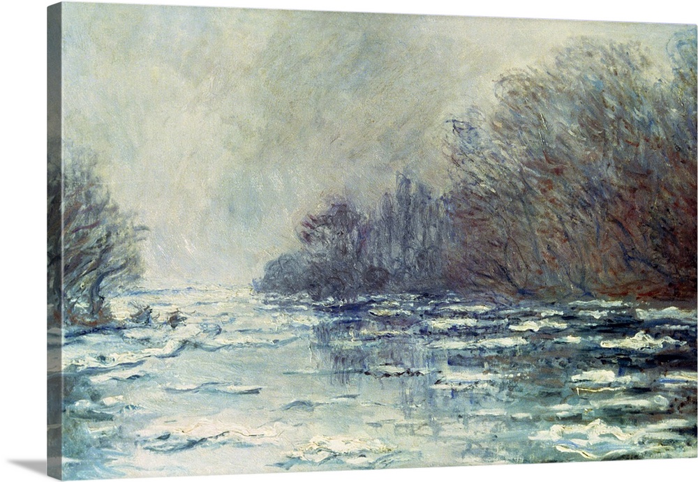 BAL40115 The Break up at Vetheuil, c.1883 (oil on canvas)  by Monet, Claude (1840-1926); Private Collection; French, out o...