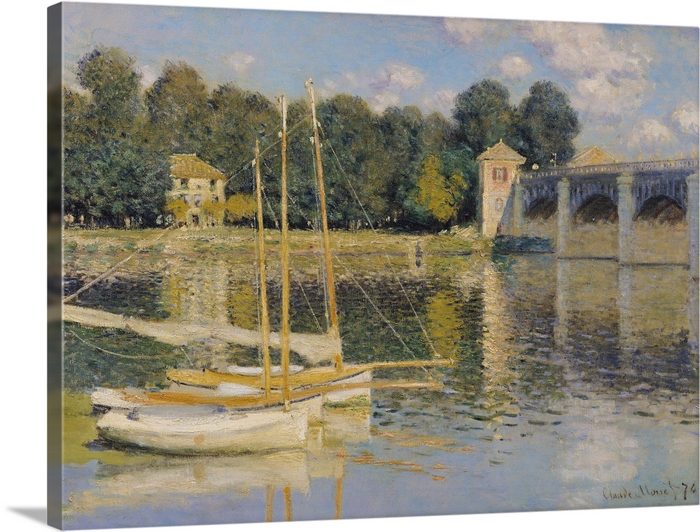 XIR59306 The Bridge at Argenteuil, 1874 (oil on canvas); by Monet, Claude (1840-1926); 60.5x80 cm; Musee d'Orsay, Paris, F...