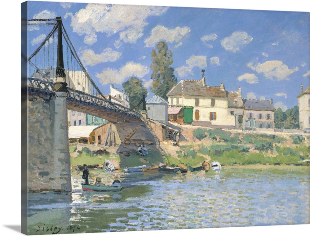 The Bridge at Villeneuve-la-Garenne, 1872, oil on canvas.  By Alfred Sisley (1839-99).