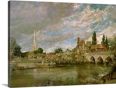 The Bridge of Harnham and Salisbury Cathedral, c.1820