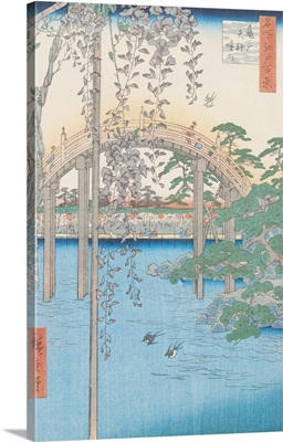 The Bridge with Wisteria or Kameido Tenjin Keidai, plate 57 from 100 Views of Edo