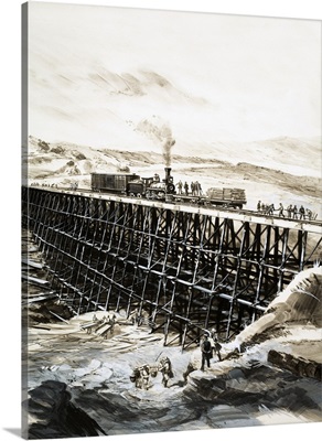 The building of the Union Pacific Railroad