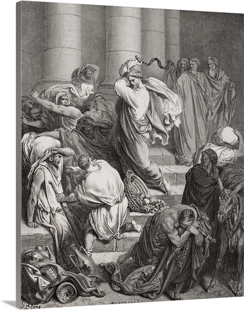 The Buyers and Sellers Driven Out of the Temple, Luke 19:45-46, illustration