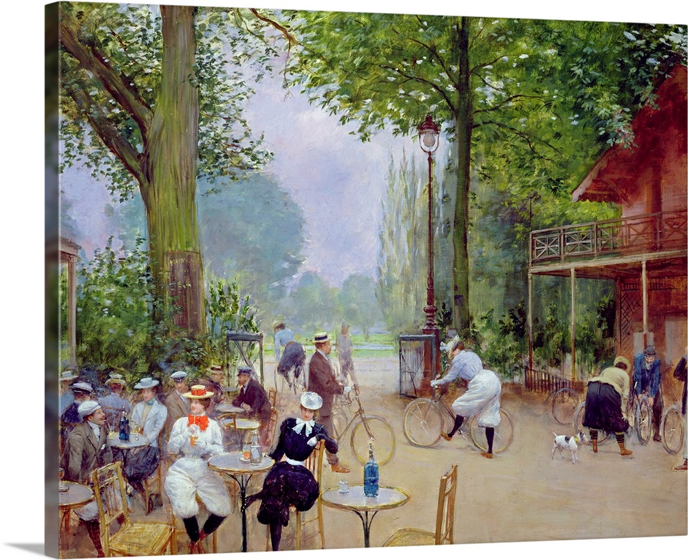XIR32841 The Chalet du Cycle in the Bois de Boulogne, c.1900 (oil on panel)  by Beraud, Jean (1849-1935); 53.5x65 cm; Muse...