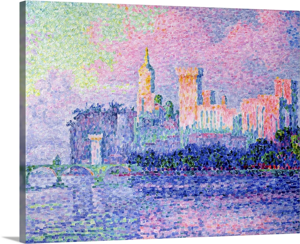 XIR37005 The Chateau des Papes, Avignon, 1900 (oil on canvas)  by Signac, Paul (1863-1935); 73.5x92.5 cm; Musee d'Orsay, P...