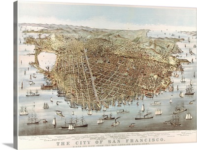 The City Of San Francisco - Bird's Eye View From The Bay, Looking Southwest