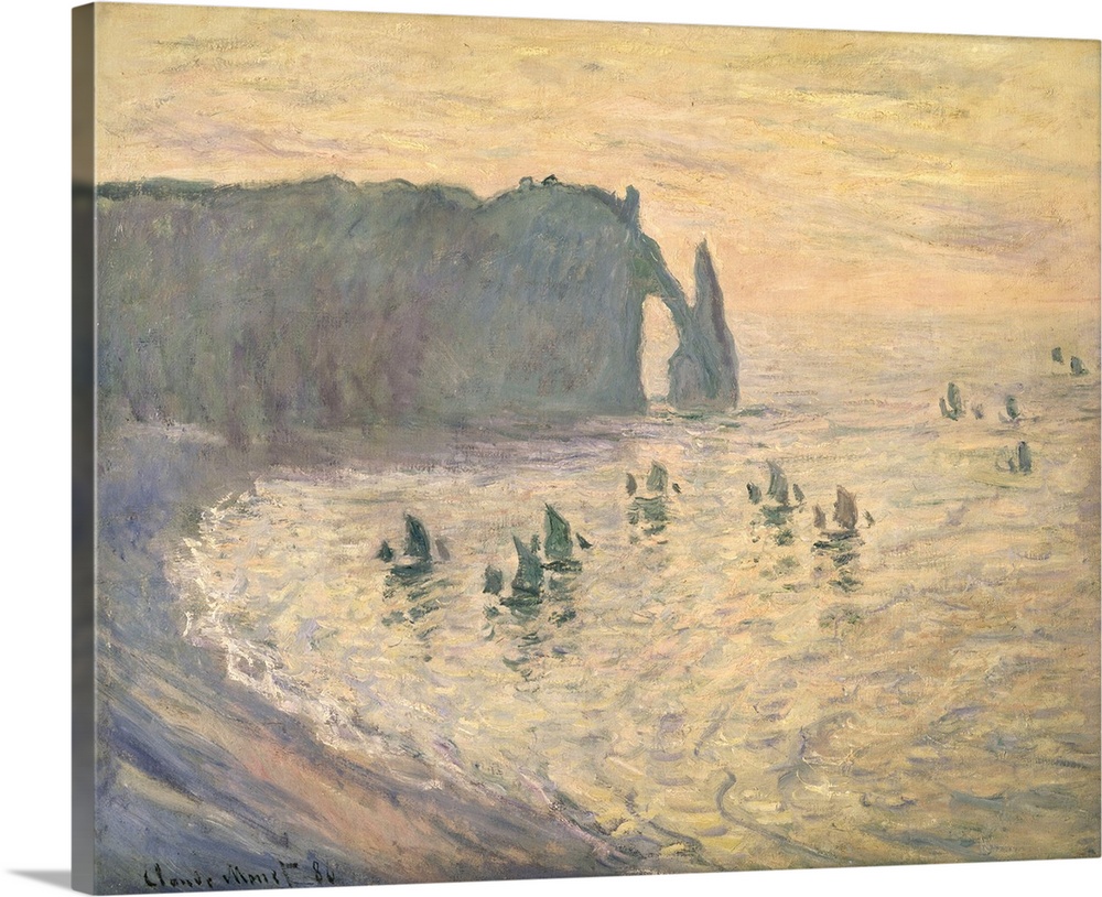 BAL47577 The Cliffs at Etretat, 1886  by Monet, Claude (1840-1926); oil on canvas; 66x81 cm; Pushkin Museum, Moscow, Russi...