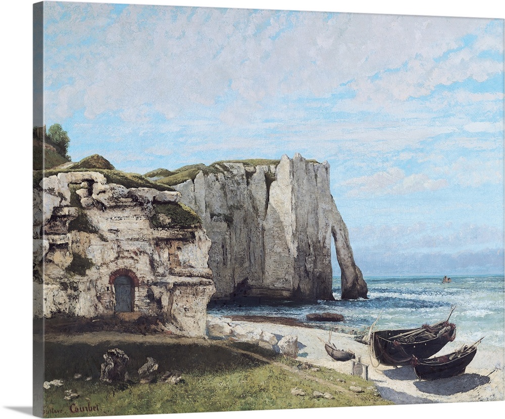 XIR24955 The Cliffs at Etretat after the storm, 1870 (oil on canvas); by Courbet, Gustave (1819-77); 133x162 cm; Louvre, P...