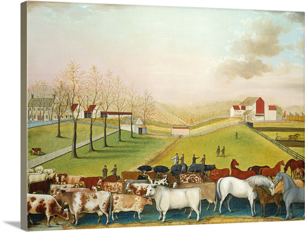 The Cornell Farm, 1848, oil on canvas.  By Edward Hicks (1780-1849).