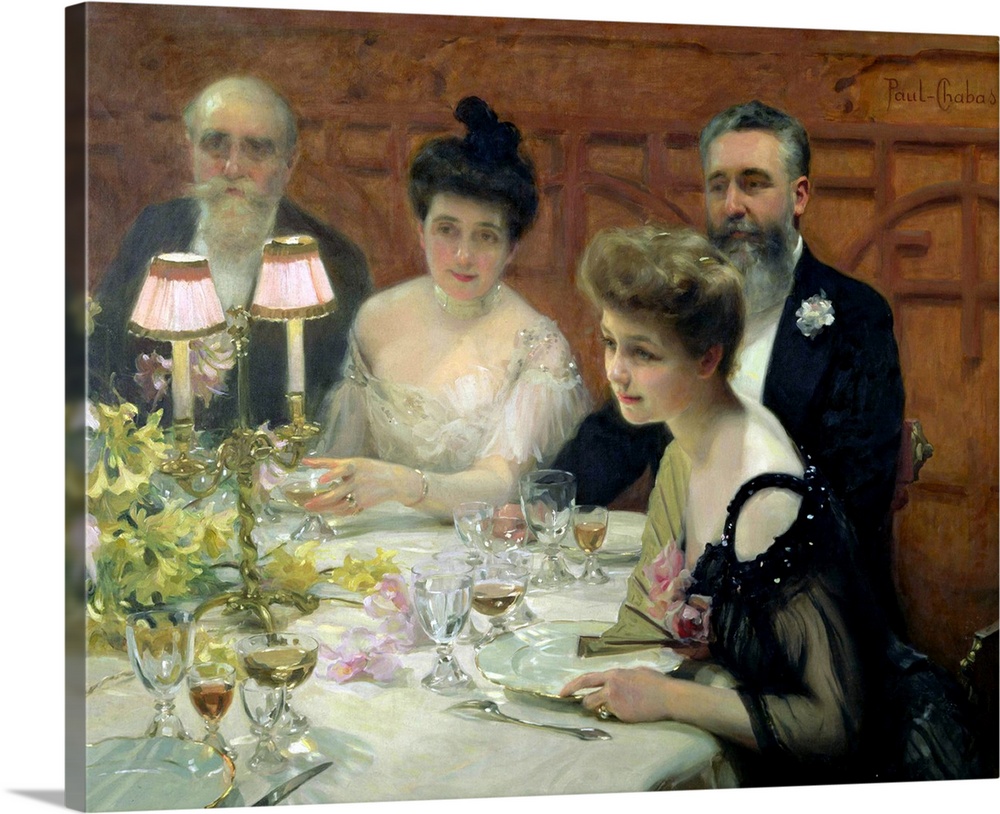 XCG26299 The Corner of the Table, 1904 (oil on canvas); by Chabas, Paul (1869-1937); 103x124 cm; Musee des Beaux-Arts, Tou...