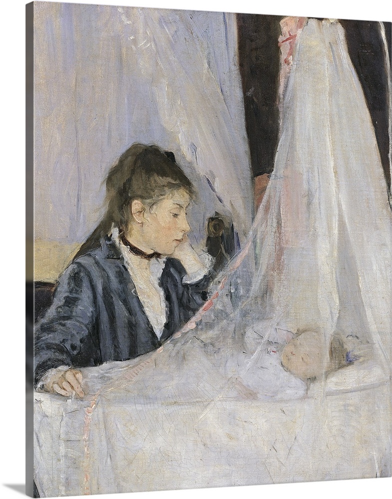 XIR16119 The Cradle, 1872 (oil on canvas)  by Morisot, Berthe (1841-95); 56x46 cm; Musee d'Orsay, Paris, France; Giraudon;...