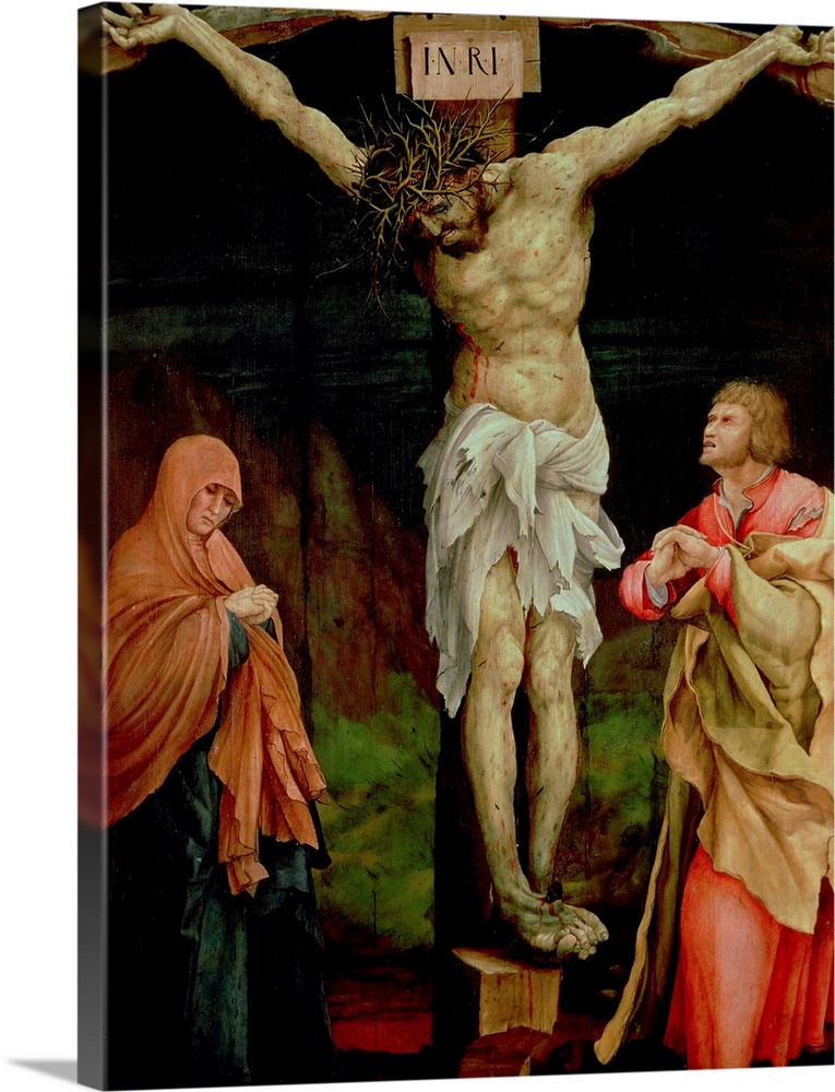 XIR209259 The Crucifixion, c.1525 (oil on panel) by Grunewald, Matthias (Mathis Nithart Gothart) (c.1480-1528); Staatliche...
