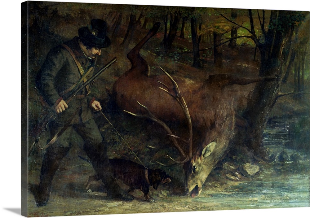 The Death of the Stag, 1859 (oil on canvas) by Courbet, Gustave (1819-77)