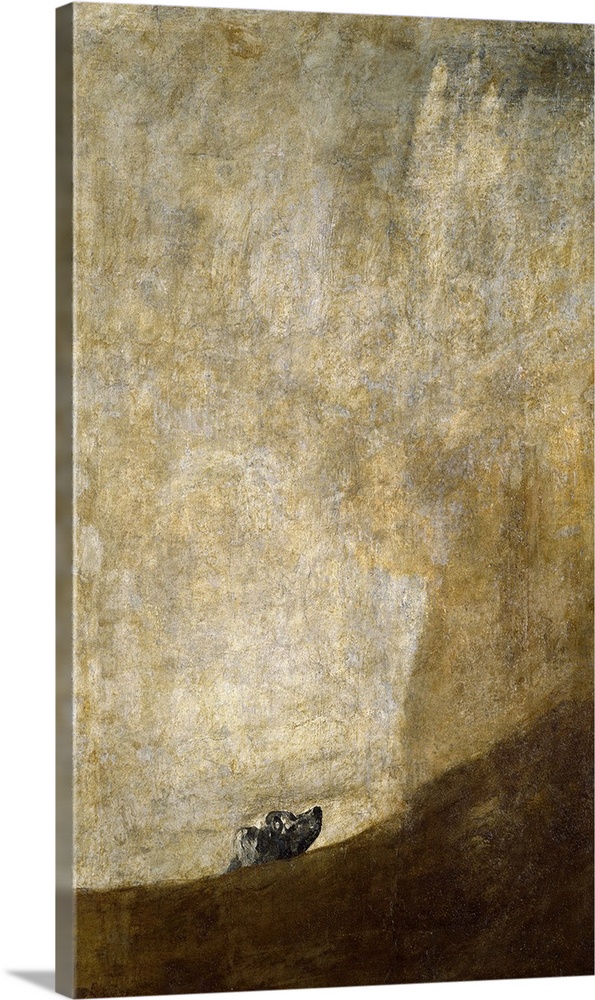The Dog, 1820-23, oil on plaster remounted on canvas.  By Francisco de Goya.
