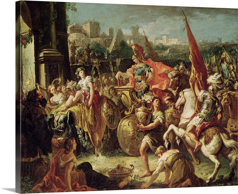 XIR155523 The Entrance of Alexander the Great (356-23 BC) into Babylon (oil on canvas)  by Diziani, Gasparo (1689-1767); 8...