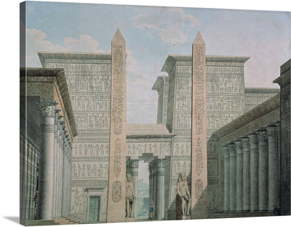 XPH73630 The Entrance to the Temple, Act I scene iii, set design for 'The Magic Flute' by Wolfgang Amadeus Mozart (1756-91...