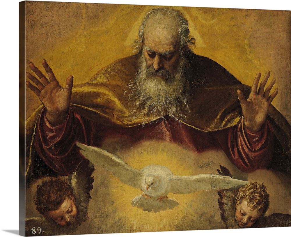 XIR109904 The Eternal Father (oil on canvas)  by Veronese, (Paolo Caliari) (1528-88); Hospital Tavera, Toledo, Spain; Ital...