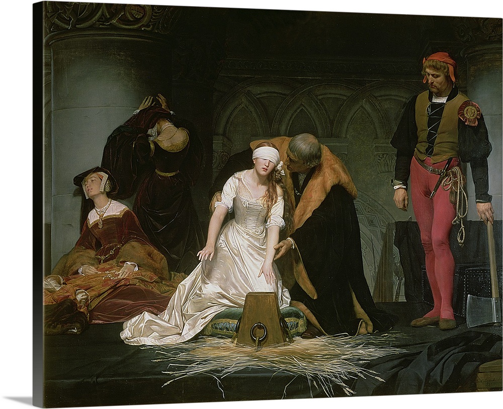 BAL72630 The Execution of Lady Jane Grey, 1833 (oil on canvas)  by Delaroche, Hippolyte (Paul) (1797-1856); 246x297 cm; Na...