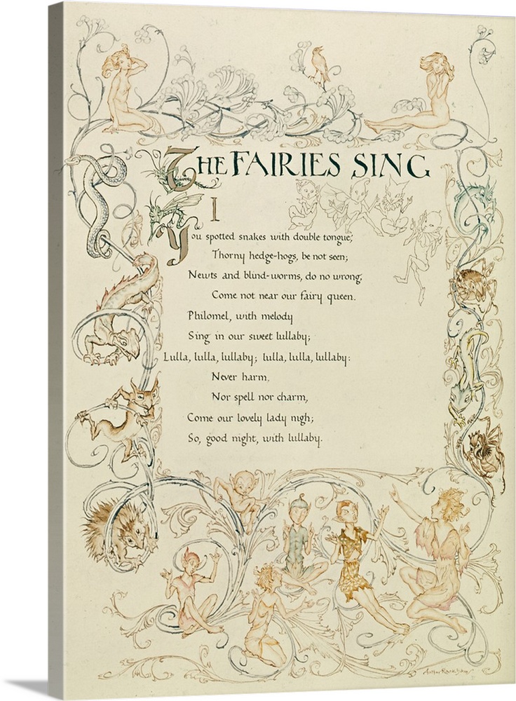 ECD14405 The Fairies Sing, from 'A Midsummer Night's Dream', 1908 by Rackham, Arthur (1867-1939); Spencer Collection, New ...
