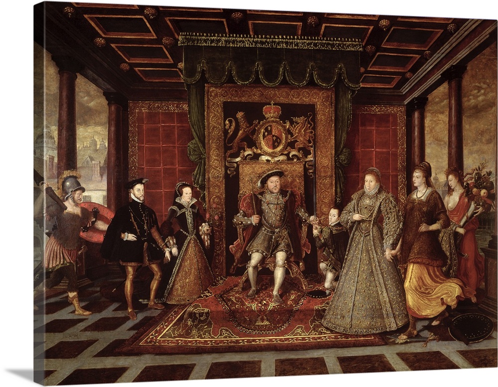 BAL72719 The Family of Henry VIII: An Allegory of the Tudor Succession, c.1570-75 (panel)  by Heere, Lucas de (1534-84); o...