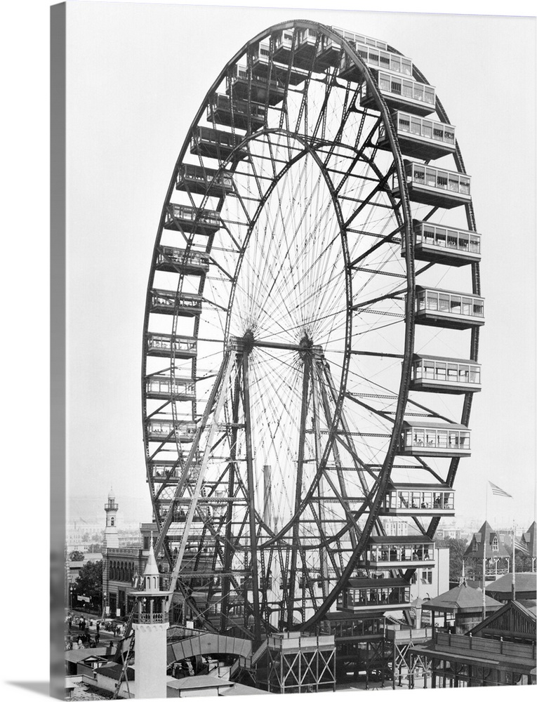 The ferris wheel at the World's Columbian Exposition of 1893 in Chicago