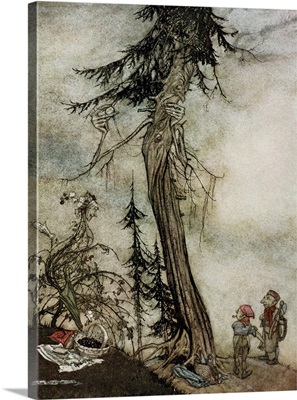The Fir-Tree and the Bramble, illustration from Aesop's Fables