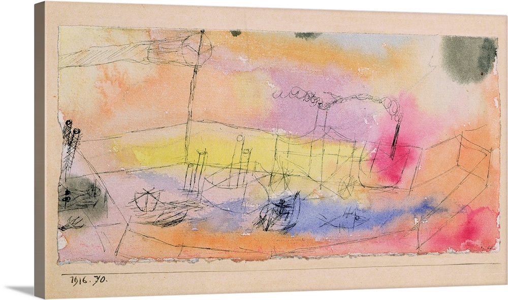 The Fish in the Harbour, 1916 (originally watercolour) by Klee, Paul (1879-1940)