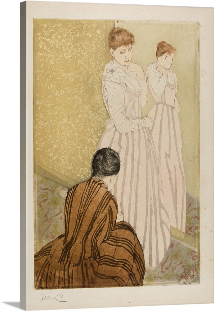 The Fitting, 1890-91, colour aquatint with drypoint from three plates, on buff laid paper.
