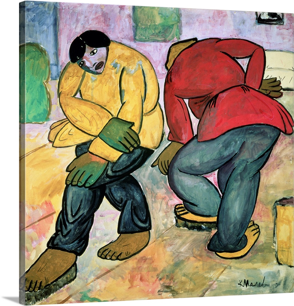 XIR223868 The Floor Polishers, 1911 (gouache on paper); by Malevich, Kazimir Severinovich (1878-1935); 78x71 cm; Stedelijk...