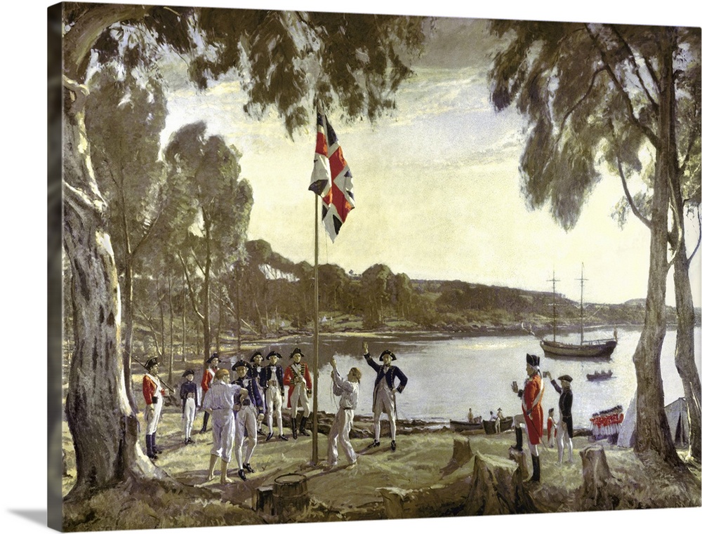 BAL5814 The Founding of Australia by Capt. Arthur Phillip, 26th January 1788  by Talmage, Algernon Mayow (1871-1939); oil ...