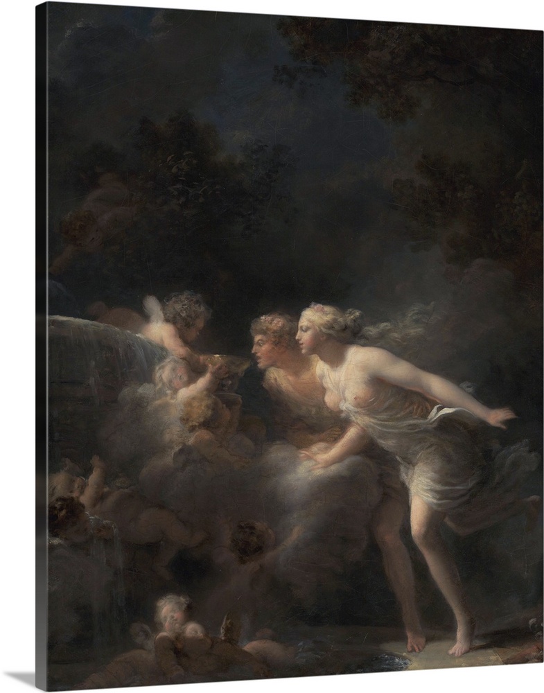 The Fountain of Love, c. 1785, oil on canvas.  By Jean-Honore Fragonard (1732-1806).