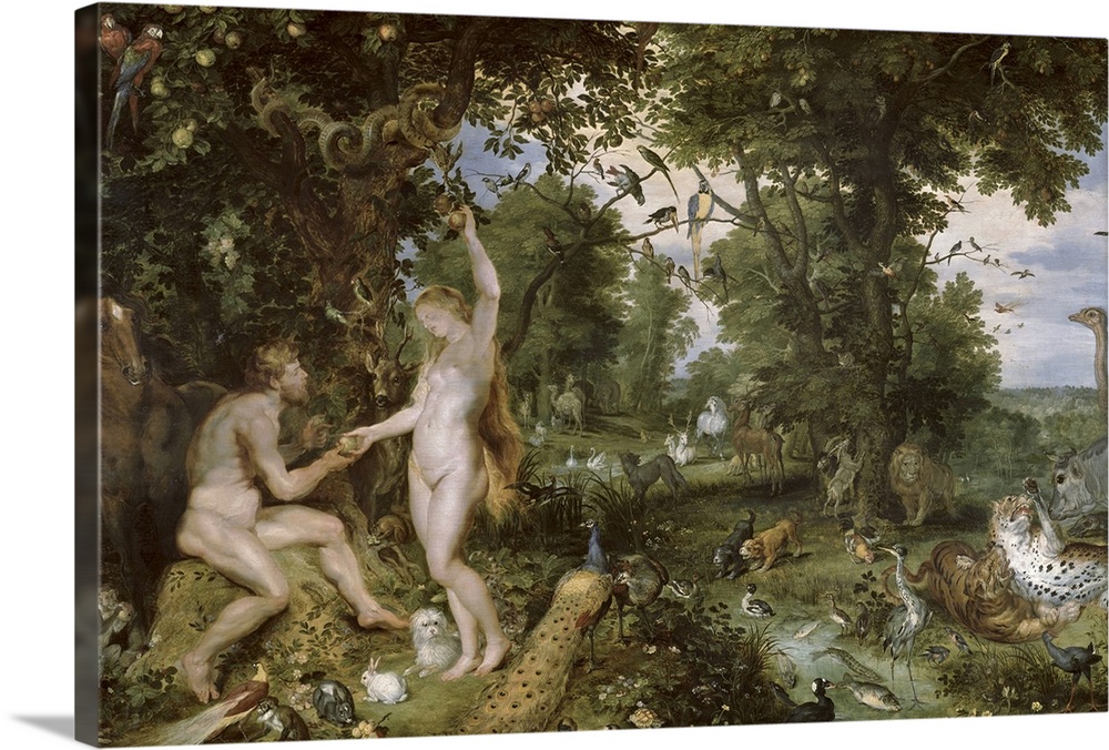 BAL7152 The Garden of Eden with the Fall of Man, c.1615 (oil on panel)  by Brueghel, Jan (1568-1625) & Rubens, P.P. (1577-...