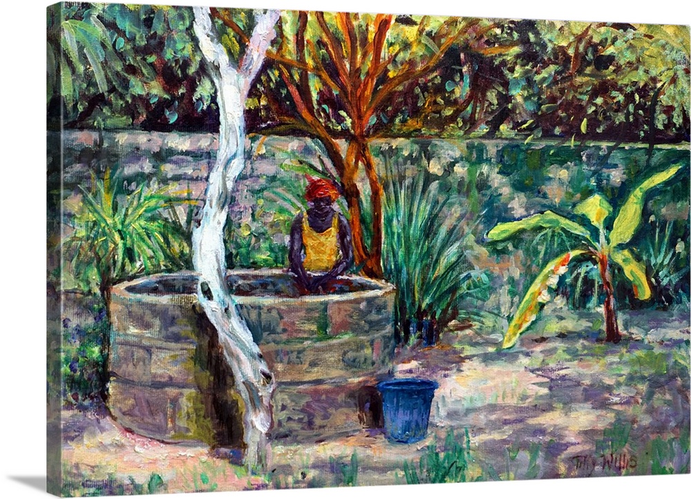 The Garden Well, 2017, originally oil.